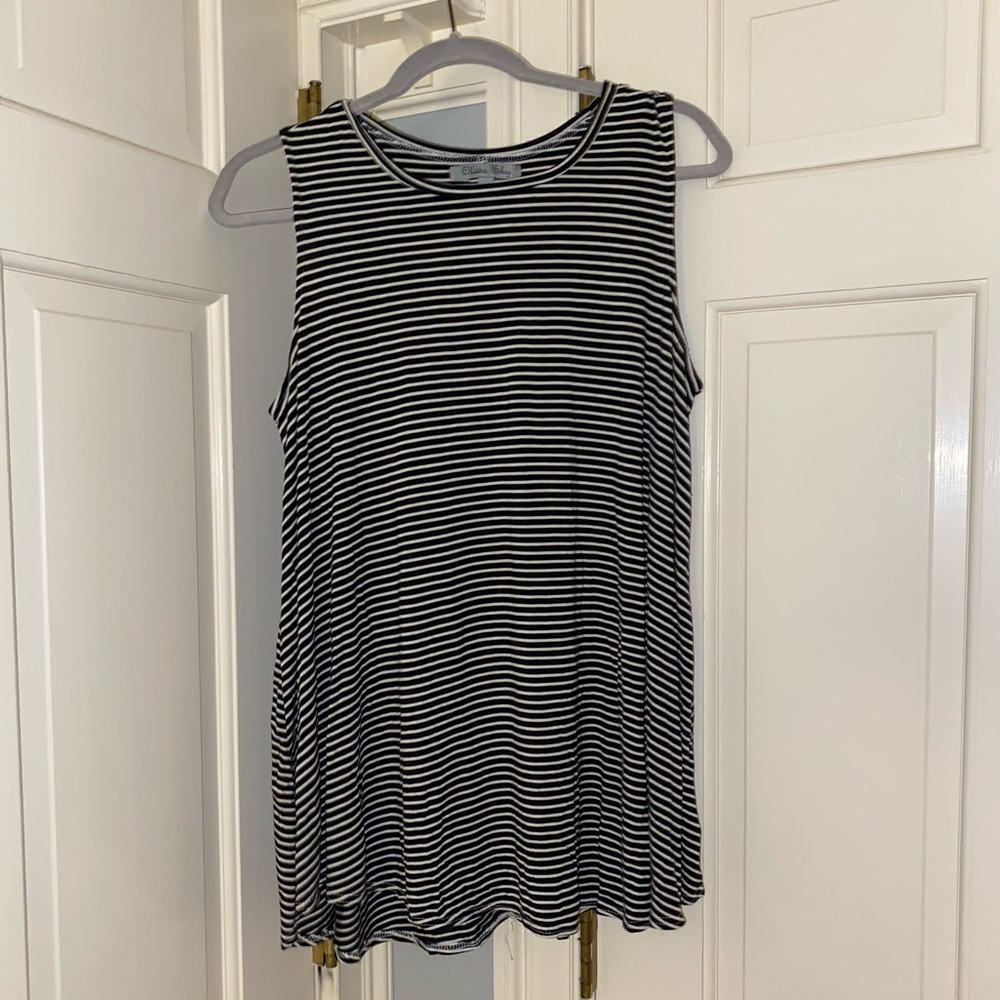 Black and White Striped Tunic